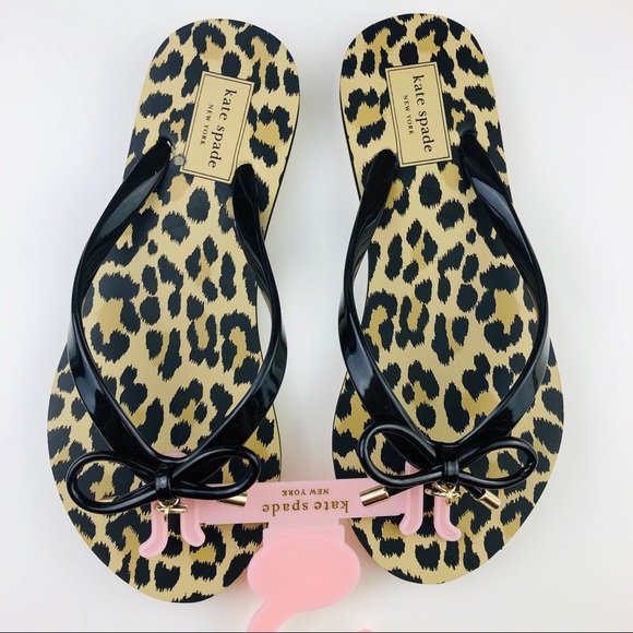 kate spade nova flip flops black